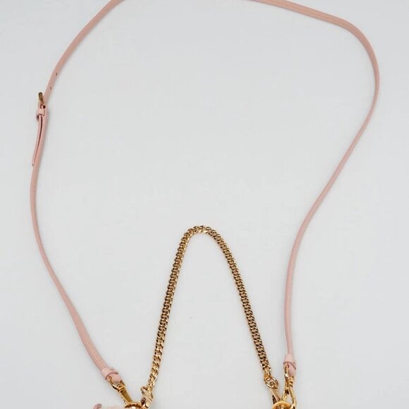 Prada Orchidea Shearling/Saffiano Leather Triangle Mini Pouch Crossbody Clutc... - Picture 10 of 12